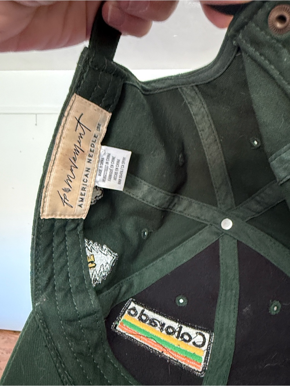 Free People dark green baseball hat with patches - Picture 3 of 5